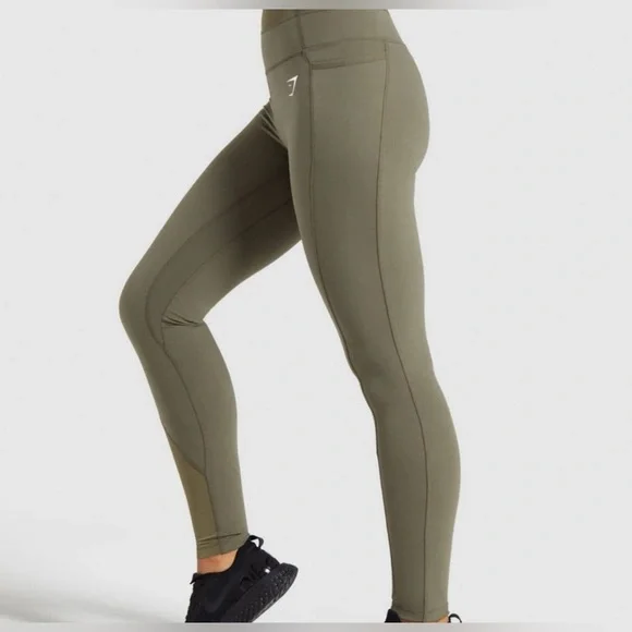 GYMSHARK Army Green Leggings - Picture 2 of 10